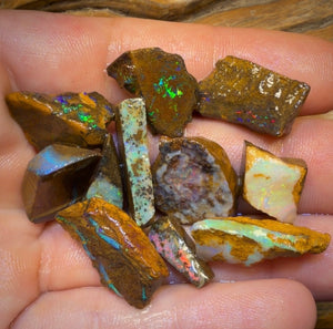 🔒107,8 ct - 11 australische Boulderopal-Rohlinge