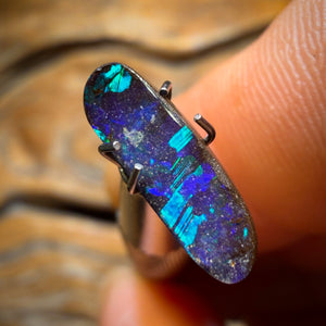 1.85cts - Australian Black Boulder Seam Opal from Queensland
