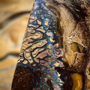 Solid Tribal Queensland Boulder Opal Pendant