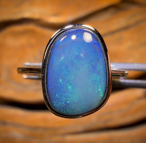 Sterling Silver - Queensland Boulder Opal Doublet Ring
