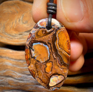 39 x 24mm - Drilled Queensland Boulder Opal Necklace