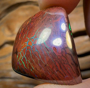 “Green Lightning” 48.4cts - Tribal Australian Boulder Opal