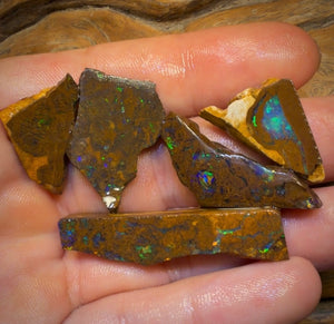 🔒99,2 ct – 5 australische Boulder-Opal-Rohlinge