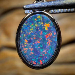 Wild Card! Sterling Silver - Queensland Boulder Opal Doublet Pendant