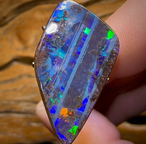20.8cts - “Checkered Flag Lane” TOP Queensland Boulder Seam Opal