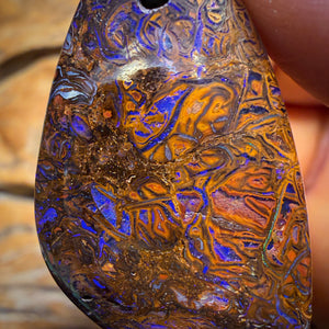 38 x 22mm - Drilled Tribal Queensland Boulder Opal Necklace