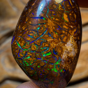 36.6cts - Tribal Yowah Nut Opal. Electric Green!