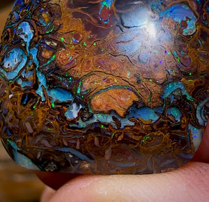 35,4 carats - Opale Boulder tribale du Queensland de Koroit, double face