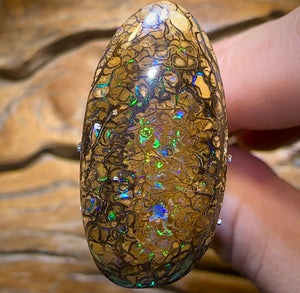 25.7cts - Electric Tan Tribal Australian Boulder Opal. Yowah Tribal - Opal Whisperers