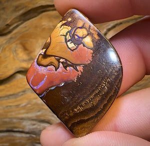 78.1cts - Tribal Queensland Boulder Opal. Tribal Landscape Pattern!