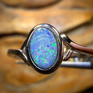Sterling Silver - Queensland Boulder Opal Doublet Ring Bargain