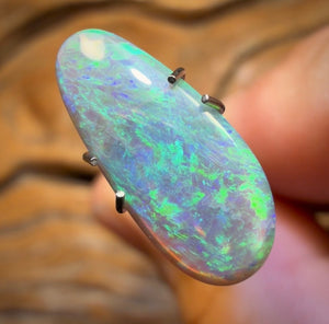 1.9cts - Lightning Ridge Black Crystal Opal. Double Sided