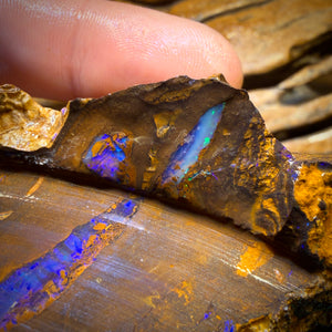 1423cts - Awesome Massive Split Queensland Boulder Opal Rough Pair. Found on ‘Outback Opal Hunters’!
