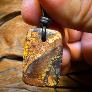 28 x 19mm - Drilled Tribal Queensland Boulder Opal Necklace