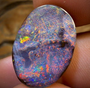 26.1cts - “Big Red” GEM Queensland Boulder Opal from Koroit. Red Multicolours!!