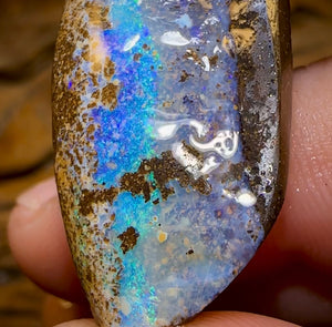 40.2cts - Australian Boulder Opal Rough Preform. Natural Split Landscape Picture Stone - Opal Whisperers