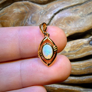 Sterling Silver Gold Plated - TGIF Solid South Australian Crystal Opal Pendants Red / Multi. BULK LISTING