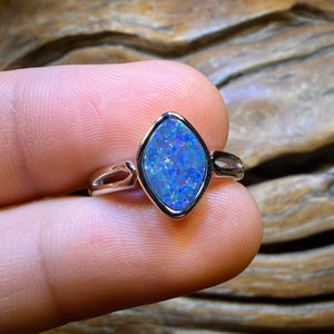 TGIF Sterling Silver - Queensland Boulder Opal Doublet Ring