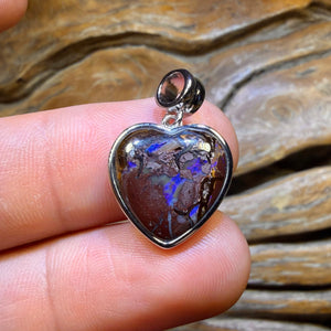 TGIF Sterling Silver - Solid Tribal Boulder Opal Pendant