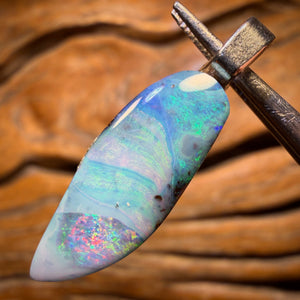 Solid Queensland Boulder Seam Opal Pendant