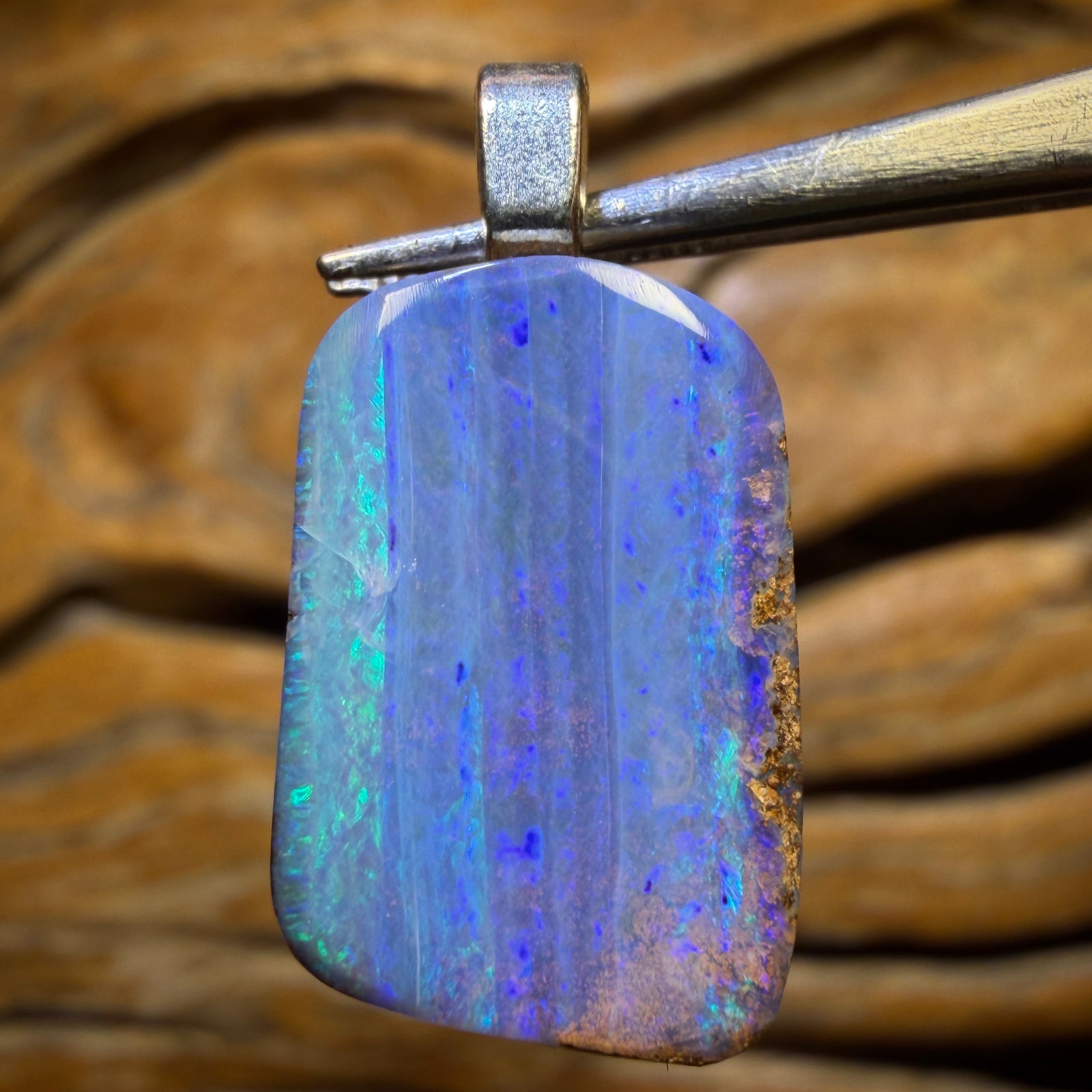 Solid Queensland Boulder Seam Opal Pendant