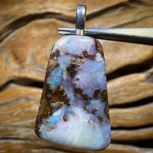 Solid Queensland Boulder Seam Opal Pendant