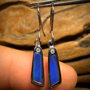 Sterling Silver - Australian Boulder Opal Doublet Hook Earrings