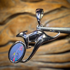 Sterling Silver - Australian Boulder Opal Doublet ROO Pendant