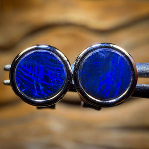 Sterling Silver - Australian Boulder Opal Doublet Stud Earrings