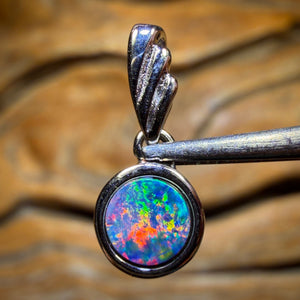 Sterling Silver - Queensland Boulder Opal Doublet Pendant