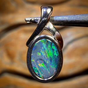 Sterling Silver - Queensland Boulder Opal Doublet Pendant