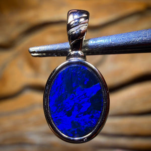 Sterling Silver - Queensland Boulder Opal Doublet Pendant