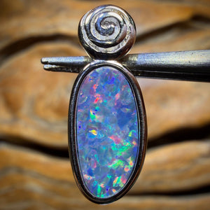 Sterling Silver - Queensland Boulder Opal Doublet Pendant