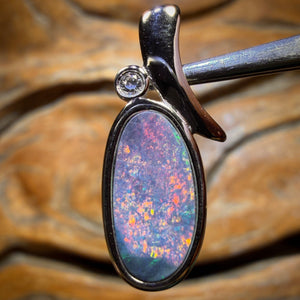 Sterling Silver - Queensland Boulder Opal Doublet Pendant