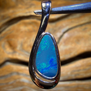 Sterling Silver - Queensland Boulder Opal Doublet Pendant