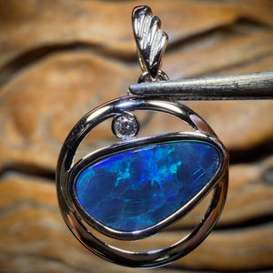 Sterling Silver - Queensland Boulder Opal Doublet Pendant