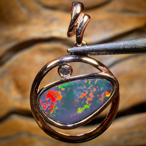 Sterling Silver - Queensland Boulder Opal Doublet Pendant