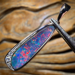 Sterling Silver - Queensland Boulder Opal Doublet Pendant
