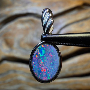 Sterling Silver - Queensland Boulder Opal Doublet Pendant