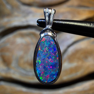 Sterling Silver - Queensland Boulder Opal Doublet Pendant