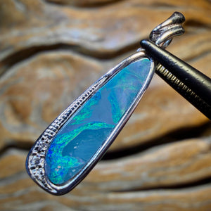 Sterling Silver - Queensland Boulder Opal Doublet Pendant