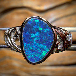 Sterling Silver - Queensland Boulder Opal Doublet Ring