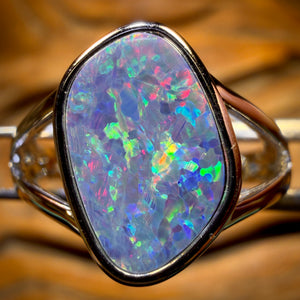 Sterling Silver - Queensland Boulder Opal Doublet Ring