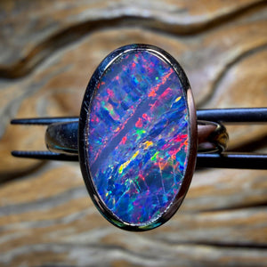 Sterling Silver - Queensland Boulder Opal Doublet Ring