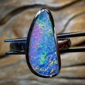 Sterling Silver - Queensland Boulder Opal Doublet Ring