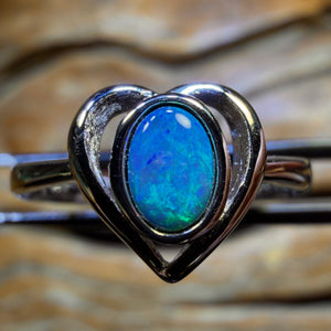 Sterling Silver - Queensland Boulder Opal Doublet Ring