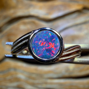 Sterling Silver - Queensland Boulder Opal Doublet Ring