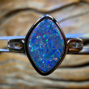 Sterling Silver - Queensland Boulder Opal Doublet Ring