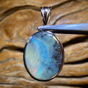 Sterling Silver - Solid Boulder Seam Opal Pendant