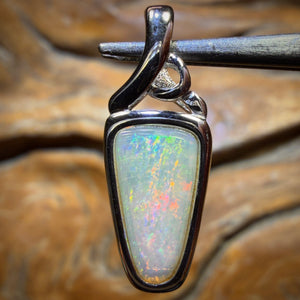 Sterling Silver - Solid South Australian Crystal Opal Pendant